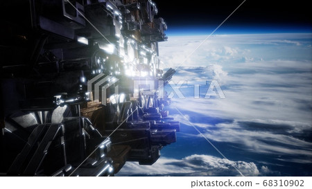 motherships taking position over Earth for a 68310902