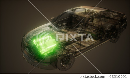 Car Engine Visible in Car 68310991