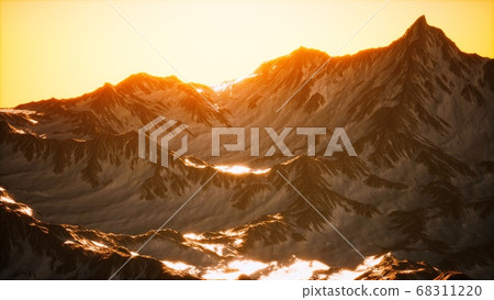 Aerial view of the Alps mountains in snow Aerial view of the Alps mountains in snow 68311220