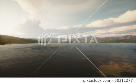 Beautiful calm lake with sunset 68311277