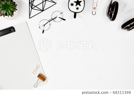 Creative man workplace mockup with copy space Creative man workplace mockup with copy space 68311399