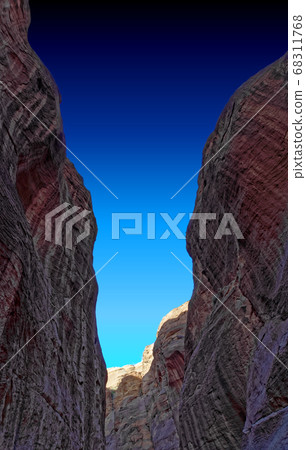 Siq leading into the world of Petra, Jordan Siq leading into the world of Petra, Jordan 68311768