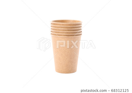 Eco - friendly cups isolated on white background. 68312125