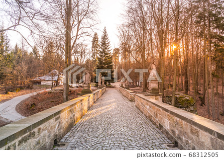 Entrance Bridge of Valdstejn Castle in Bohemian Paradise, Czech Republic 68312505