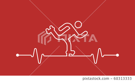 Skating exercise cardiogram icon 68313333