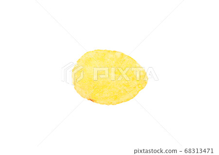 Potato chips isolated on white background, space 68313471