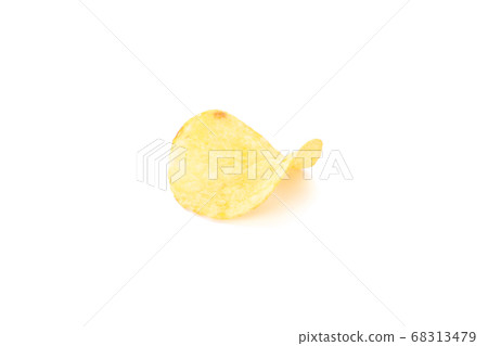 Potato chips isolated on white background, space 68313479
