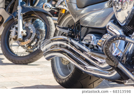modern motorcycle chopper closeup modern motorcycle chopper closeup 68313598