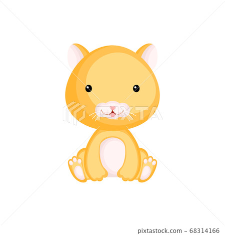 Cute baby hamster sitting isolated on white... - Stock Illustration  [68314166] - PIXTA