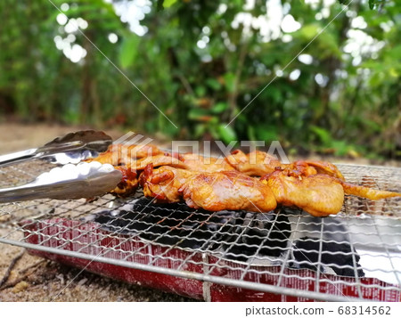Outdoor camp fire and cooking 68314562