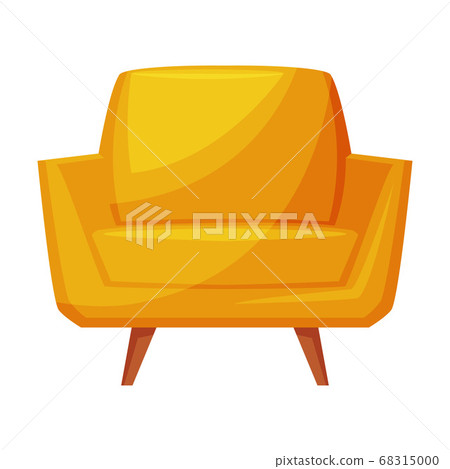 Orange Armchair, Cozy Room Interior Design Vector Illustration on White Background Orange Armchair, Cozy Room Interior Design Vector Illustration on White Background 68315000