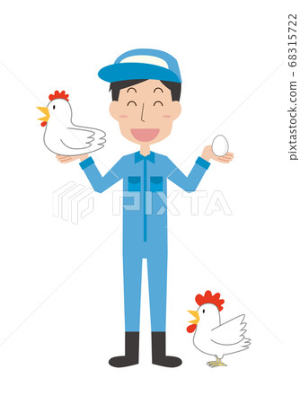 Poultry man and chicken Poultry man and chicken 68315722