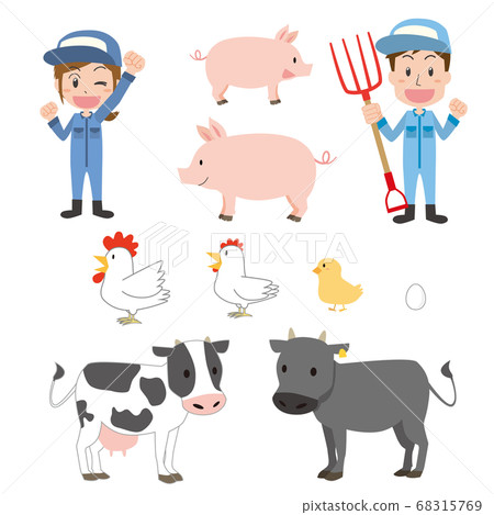 Set illustration of livestock industry Set illustration of livestock industry 68315769