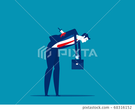 Businessman stabbed in the back with knife. 68316152