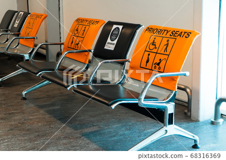 Empty seats, priority seats in the airport gate Empty seats, priority seats in the airport gate 68316369