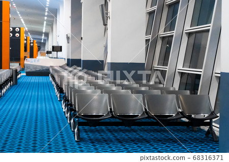 Empty international airport building during 68316371