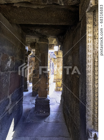 Ruined Quwwat ul-Islam Mosque known as Might of Islam at Qutub Minar complex in New Delhi, India Ruined Quwwat ul-Islam Mosque known as Might of Islam at Qutub Minar complex in New Delhi, India 68316883