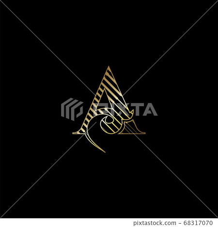 Initial Letter A Luxury Logo Icon Golden Stripe - Stock Illustration ...