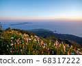 Rishirifuji with clear skies and alpine plants on the summit 68317222