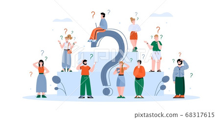 Confused people searching for information flat vector illustration isolated. 68317615