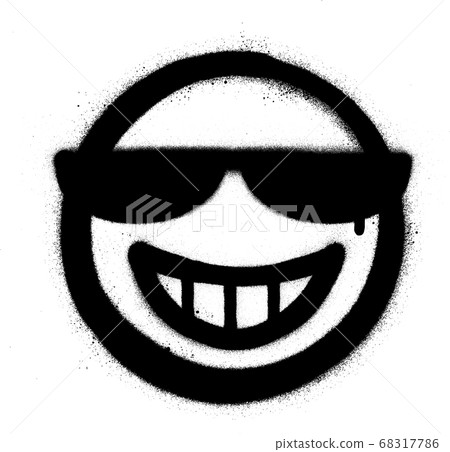graffiti grin icon with sunglasses sprayed in graffiti grin icon with sunglasses sprayed in 68317786
