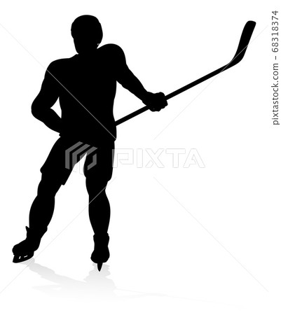 Ice Hockey Player Silhouette 68318374