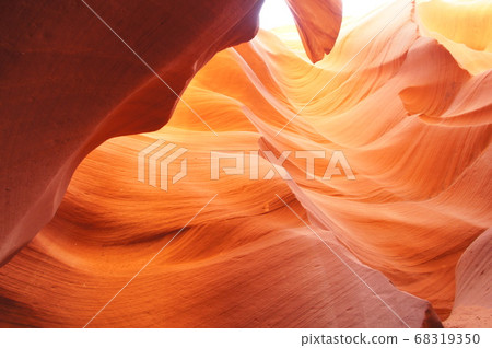 Lower Antelope Canyon with a fantastic and beautiful pattern that shines in in the summer sun Lower Antelope Canyon with a fantastic and beautiful pattern that shines in in the summer sun 68319350