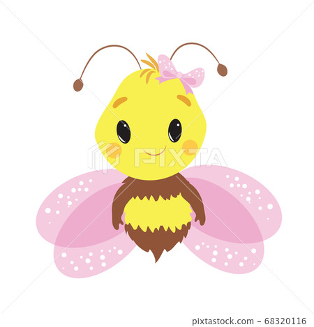 Cute Little Bee Vector Illustration 68320116