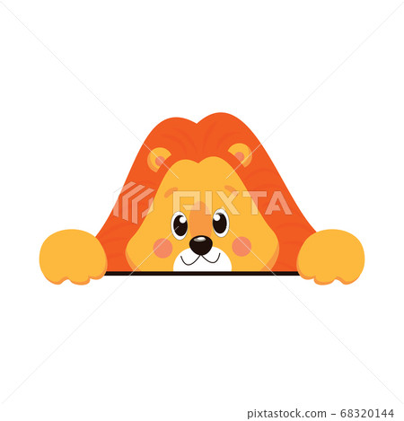 Cartoon Cute Little Animal Lion Vector Illustration 68320144