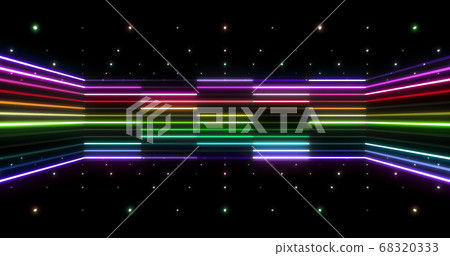 霓虹燈熒光燈線線照明多彩3d圖背景背景 68320333