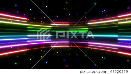霓虹燈熒光燈線線照明多彩3d圖背景背景 68320359