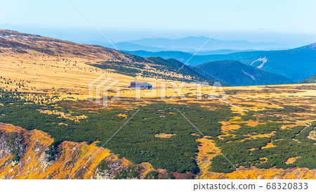 Krkonose - Giant Mountains panorama. View from lookout point on Snezka Mountain Krkonose - Giant Mountains panorama. View from lookout point on Snezka Mountain 68320833