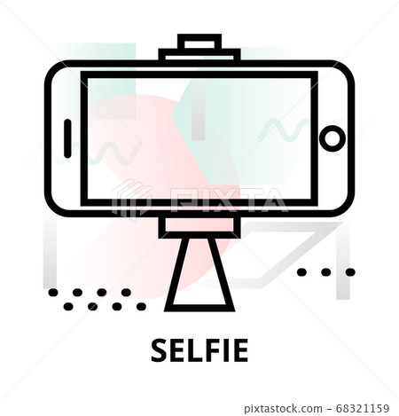 Selfie icon on abstract background 68321159