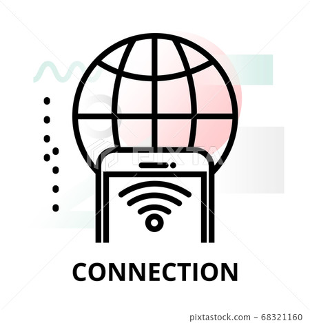 Concept of connection on abstract background 68321160