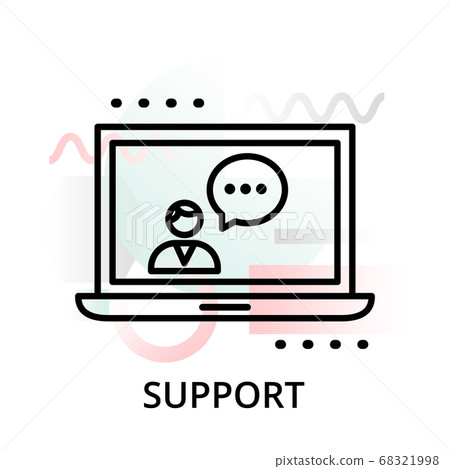 Support icon on abstract background 68321998