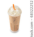 Iced coffee in plastic glass isolated on white 68322252