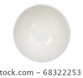 top view of empty white bowl with green edge 68322253