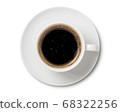 coffee cup, coffee black in white ceramic cup, top 68322256