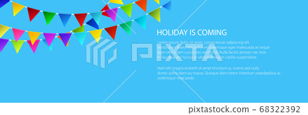 Bunting flags on blue background 68322392