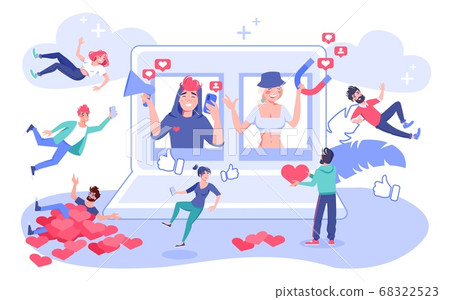 Influencer digital social media marketing concept 68322523