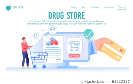 Online drug store shopping service landing page 68322527