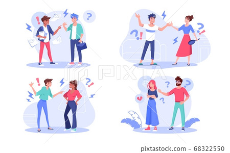 Evil angry aggressive people character arguing set Evil angry aggressive people character arguing set 68322550