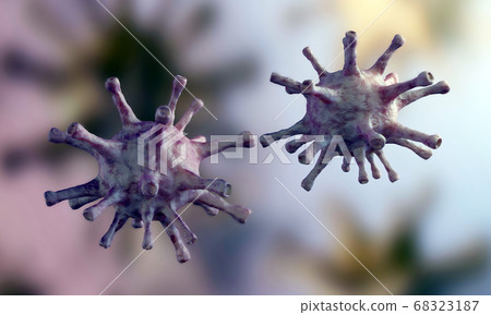 Coronavirus COVID-19 3D illustration 68323187