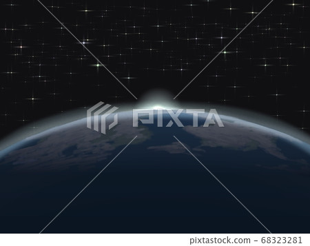 太空背景動畫（帶有星星的地球） 68323281