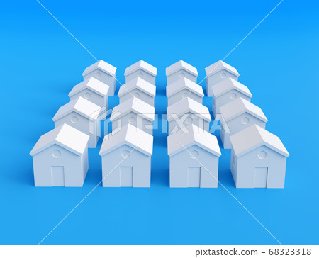 Small white houses, futuristic town block abstract Small white houses, futuristic town block abstract 68323318