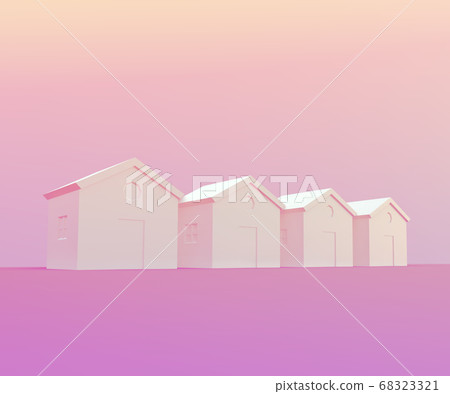 Small pink houses, futuristic town block abstract Small pink houses, futuristic town block abstract 68323321