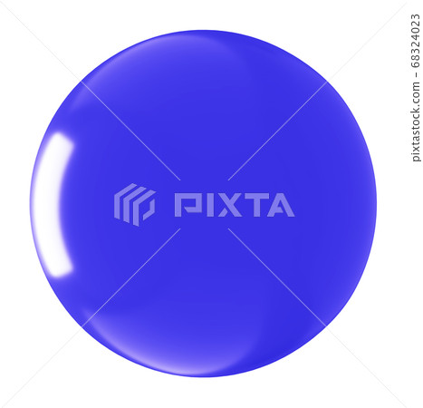 a glass sphere with reflection, blue sphere, 3d 68324023