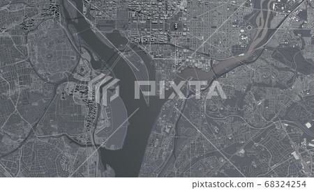 Washington city map. 3d map of Washington city. Washington DC map. Washington city map. 3d map of Washington city. Washington DC map. 68324254