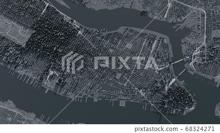 New York city 3d map. Manhattan 3d map. New York city 3d map. Manhattan 3d map. 68324271