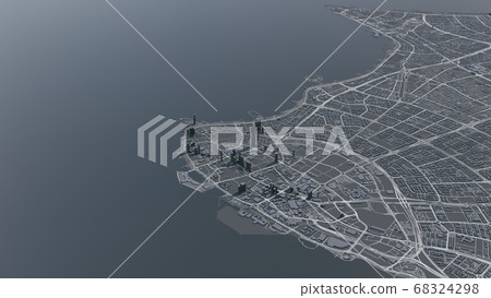 Kuwait city 3d map. 68324298